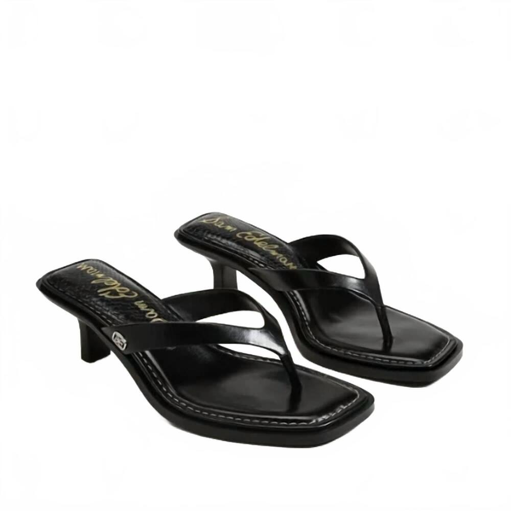 NEW SAM EDELMAN women's dollie thong sandals in black leather